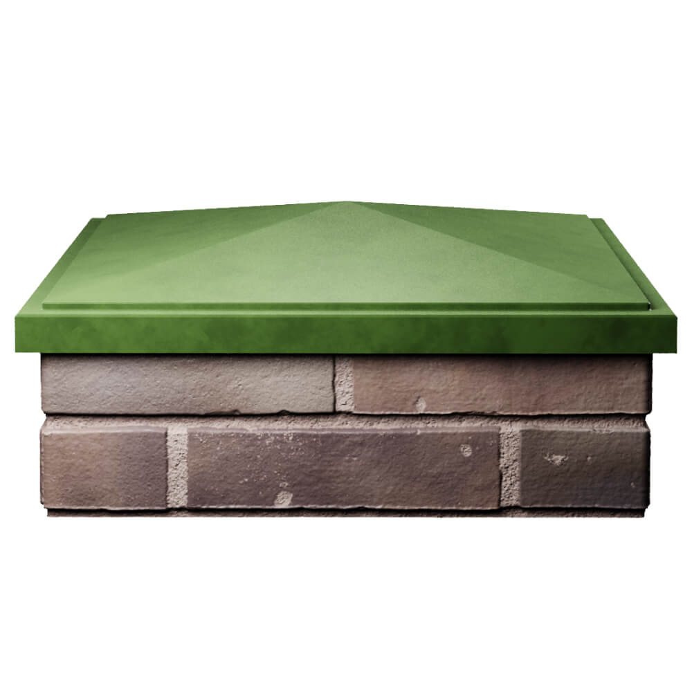 Колпак Zking БонаМоно Зеленый на столб 2х2 кирпича (515х515, 530х530мм) Белая Калитва фото