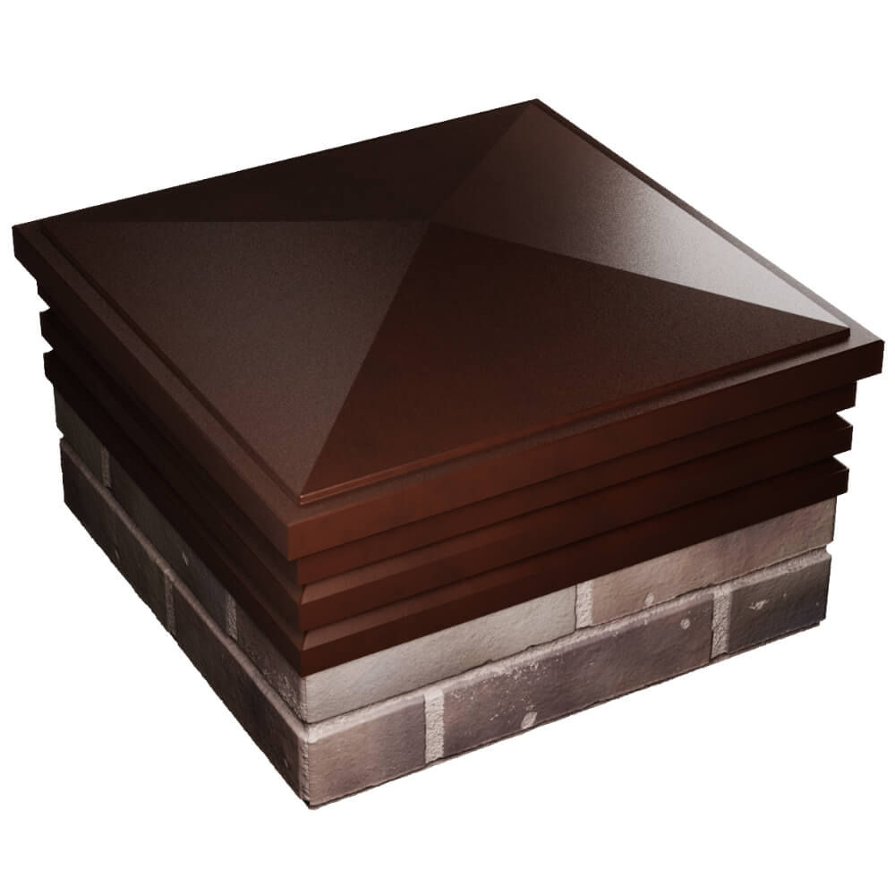 Колпак Zking Бона ХайТек Коричневый на столб 2х2 кирпича (513х513мм) в Белой Калитве фото