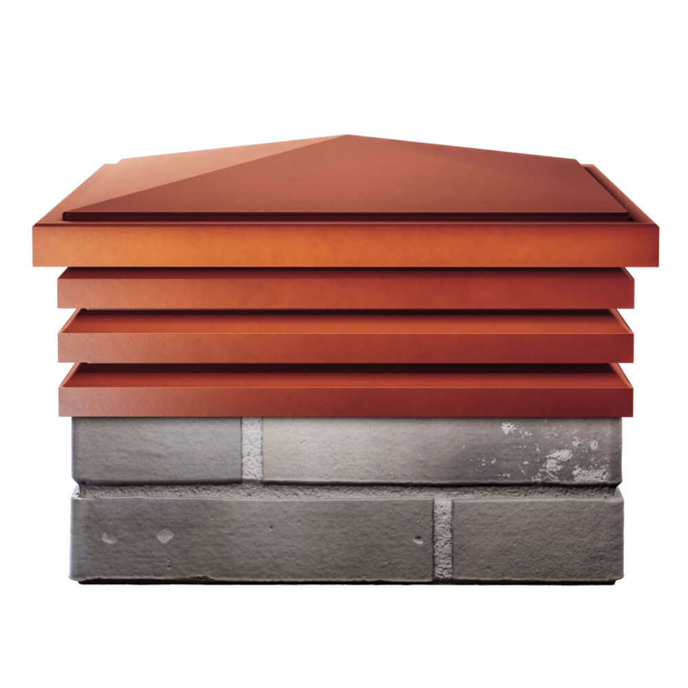 Колпак Zking Бона ХайТек Красный на столб 1.5х1.5 кирпича (385х385мм) Белая Калитва фото