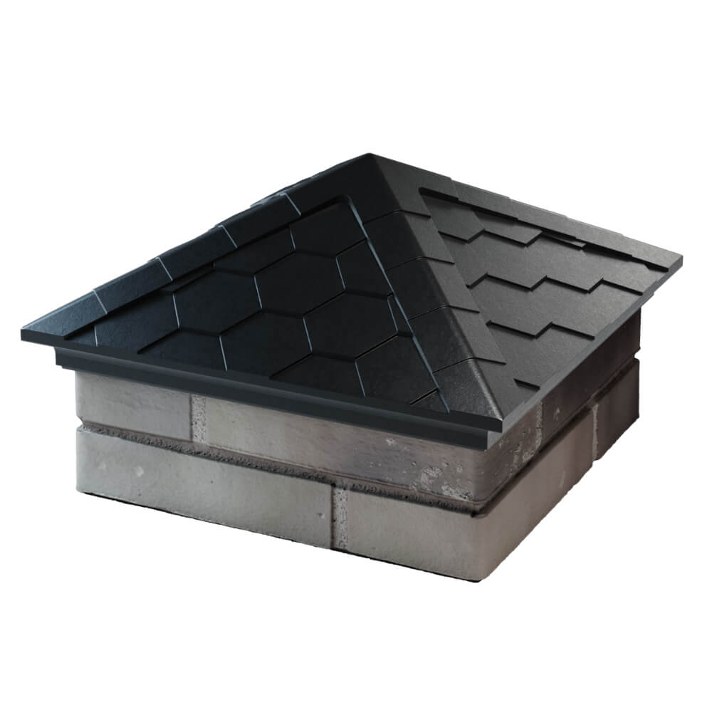 Колпак Zking Эверест Черный на столб 1.5х1.5 кирпича (390х390мм) в Белой Калитве фото