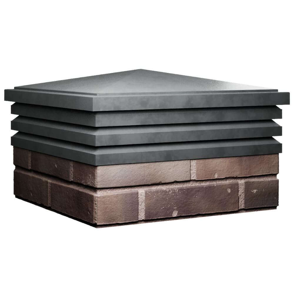 Колпак Zking Бона ХайТек Серый на столб 2х2 кирпича (513х513мм) в Белой Калитве фото