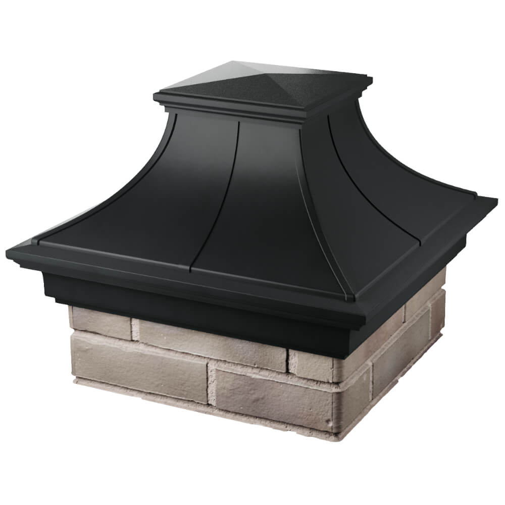 Колпак Zking Монблан Премиум Черный на столб 1.5х1.5 кирпича (385х385мм) в Белой Калитве фото