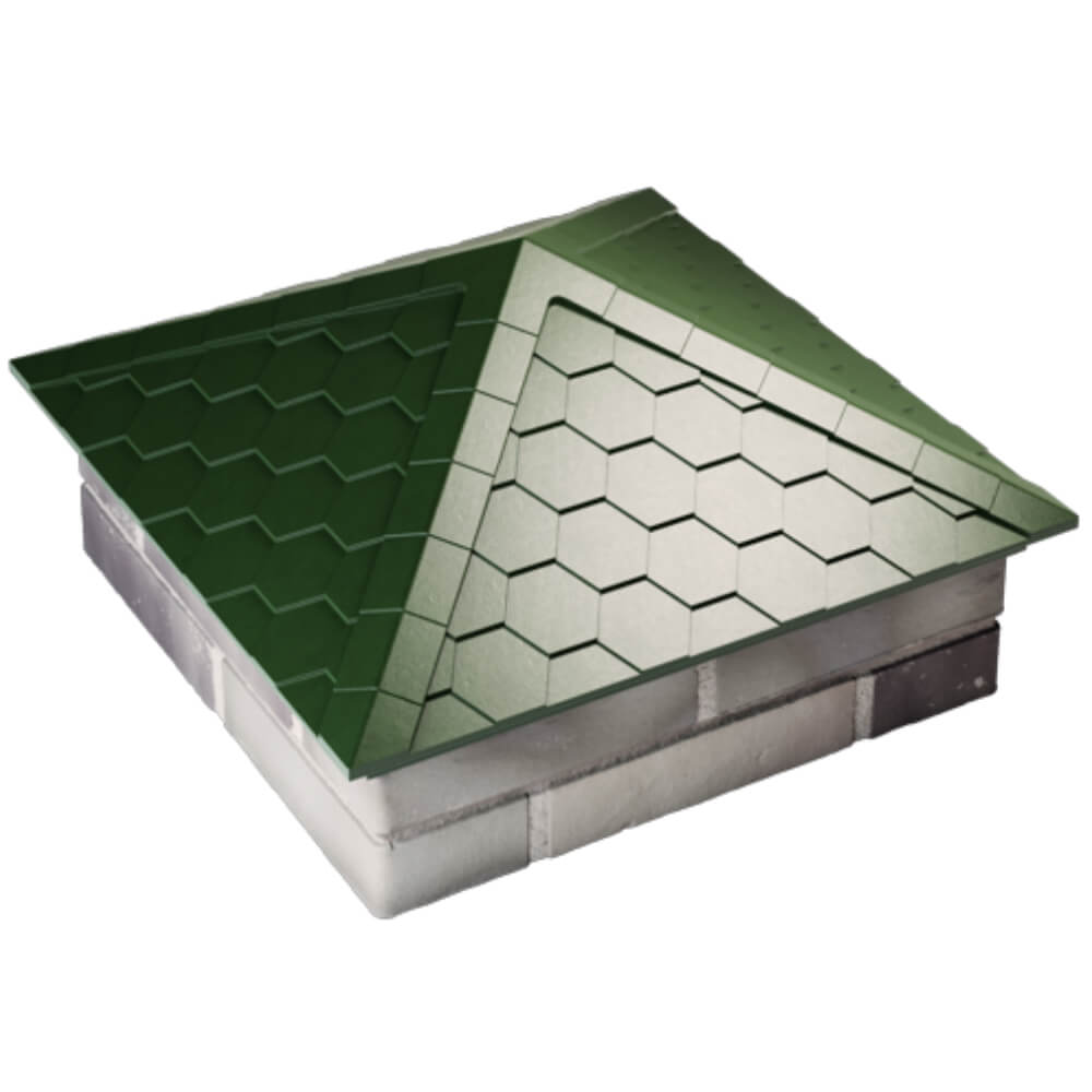 Колпак Zking Эверест Зеленый на столб 2х2 кирпича (535х535мм) Белая Калитва фото