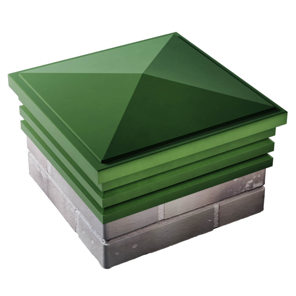 Колпак Zking Бона ХайТек Зеленый на столб 1.5х1.5 кирпича (385х385мм) в Белой Калитве фото