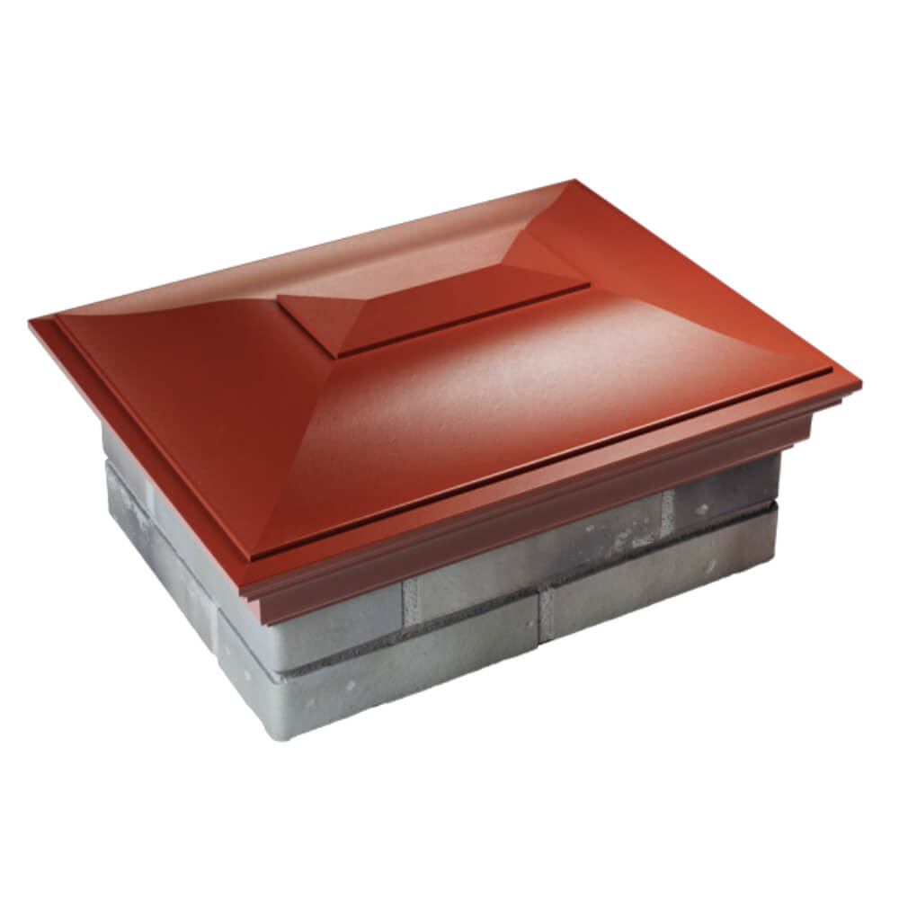 Колпак Zking Монблан Красный на столб 2х1.5 кирпича (515х385мм) Белая Калитва фото