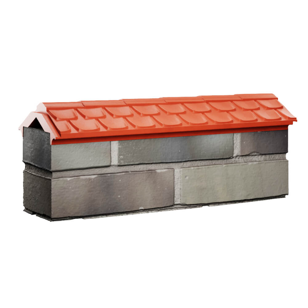 Парапет Zking Эльбрус Красный с посадкой на 0.5 кирпича (130мм) Белая Калитва фото