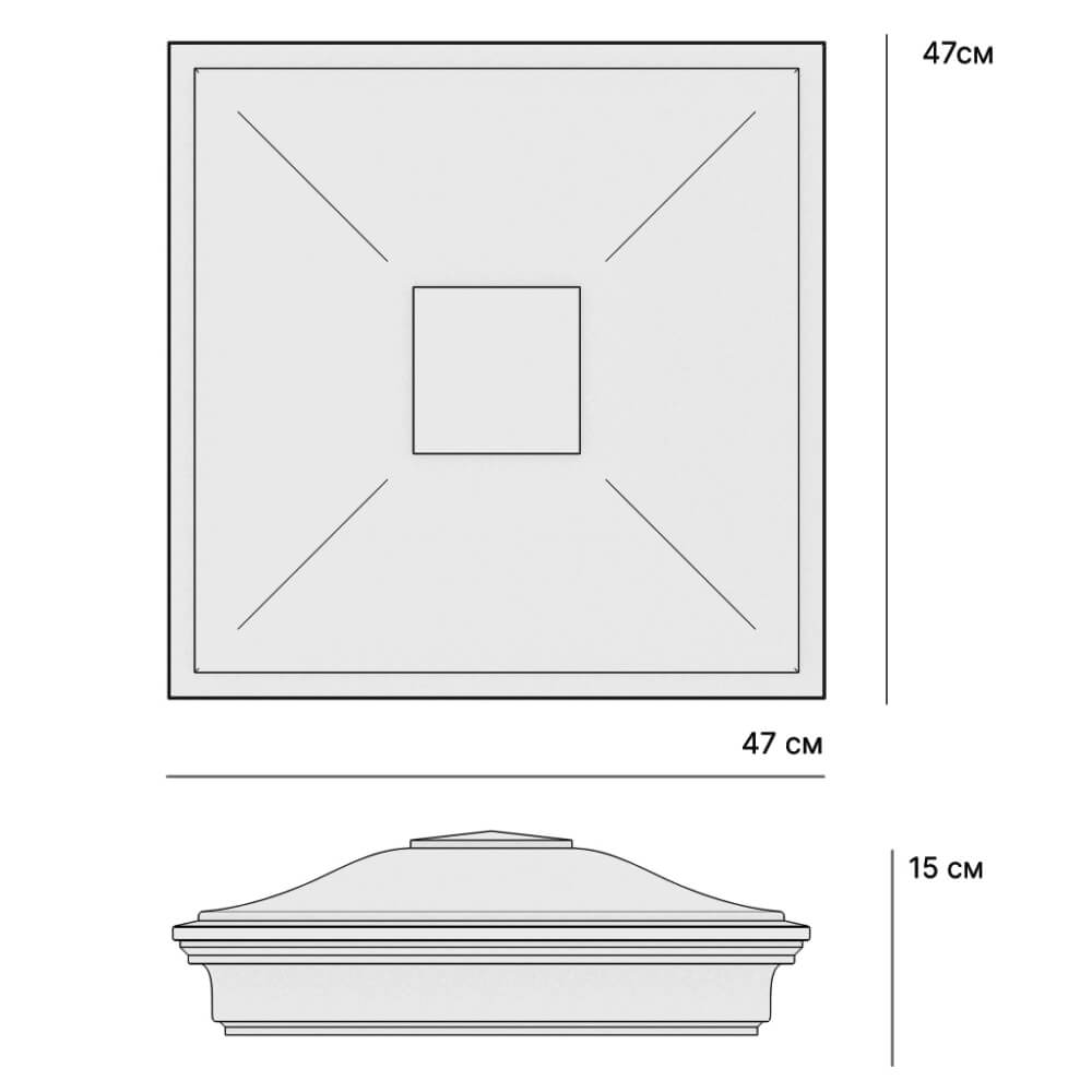 Колпак Zking Монблан Красный на столб 1.5х1.5 кирпича (385х385мм) с подсветкой в Белой Калитве фото