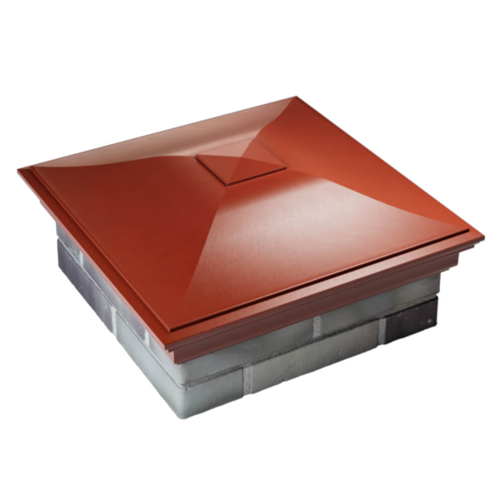 Колпак Zking Монблан Красный на столб 2х2 кирпича (515х515мм) Белая Калитва фото