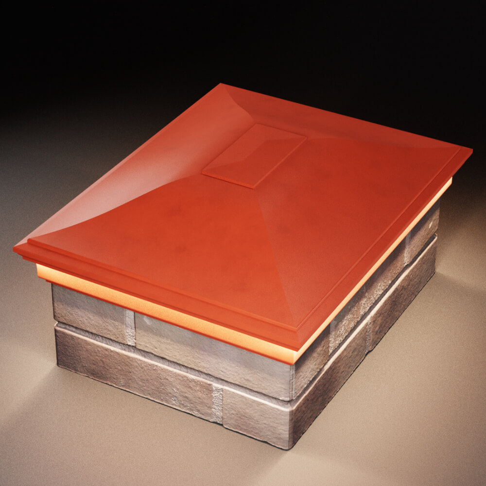 Колпак Zking Монблан Красный на столб 2х1.5 кирпича (515х385мм) c подсветкой в Белой Калитве фото