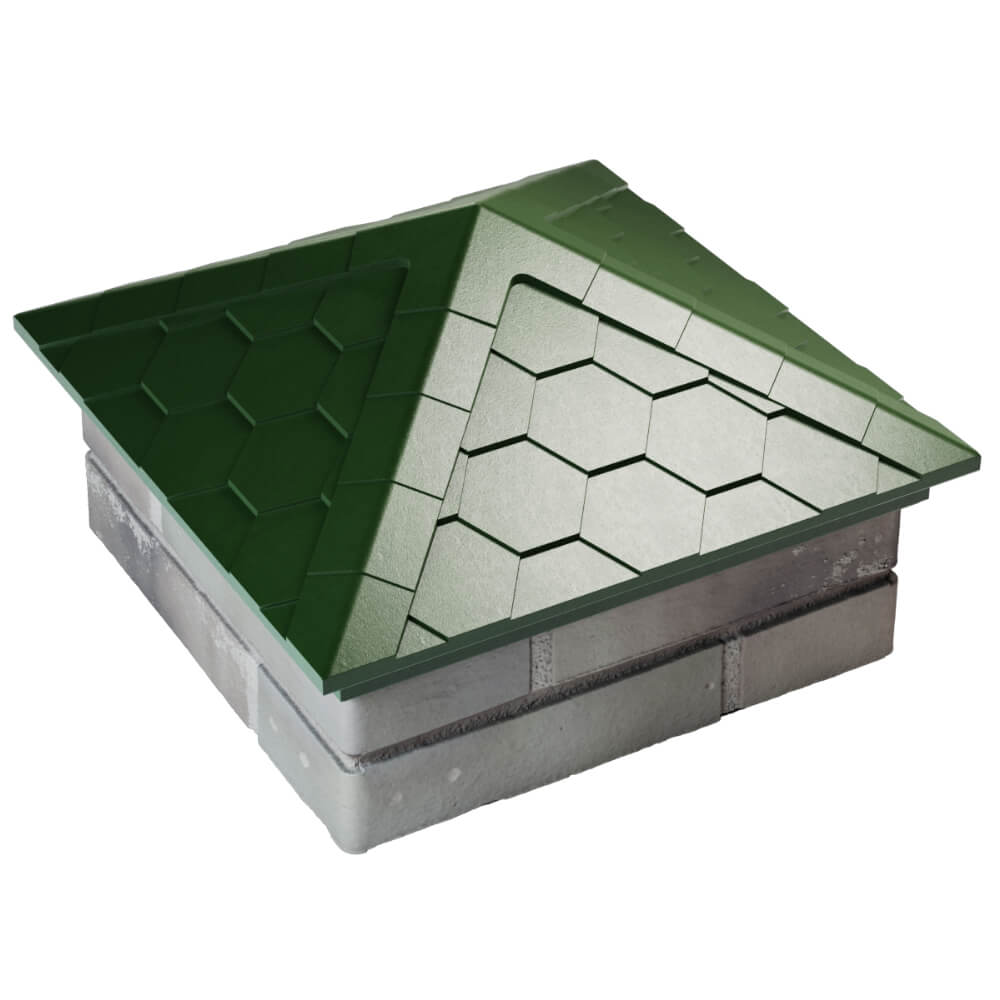 Колпак Zking Эверест Зеленый на столб 1.5х1.5 кирпича (390х390мм) в Белой Калитве фото