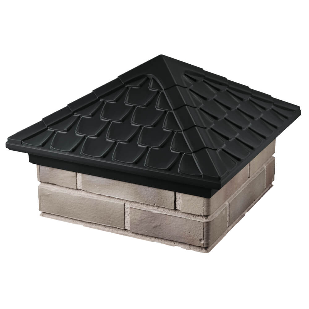 Колпак Zking Эльбрус Черный на столб 1.5х1.5 кирпича (385х385мм) в Белой Калитве фото