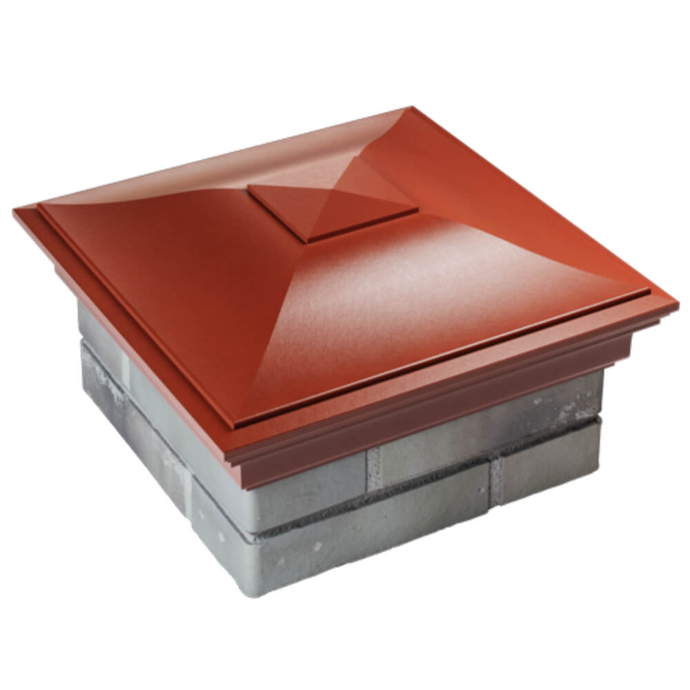 Колпак Zking Монблан Красный на столб 1.5х1.5 кирпича (385х385мм) в Белой Калитве фото