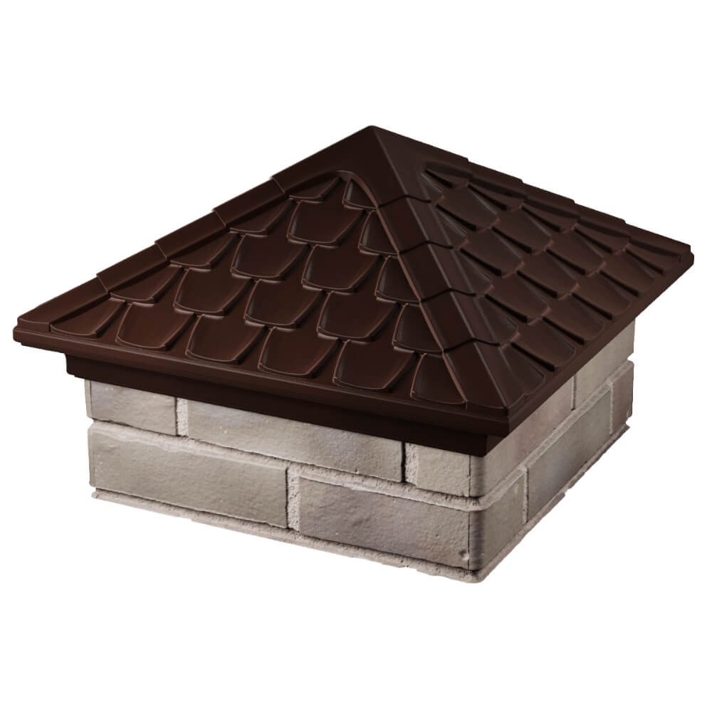 Колпак Zking Эльбрус Коричневый на столб 1.5х1.5 кирпича (385х385мм) в Белой Калитве фото