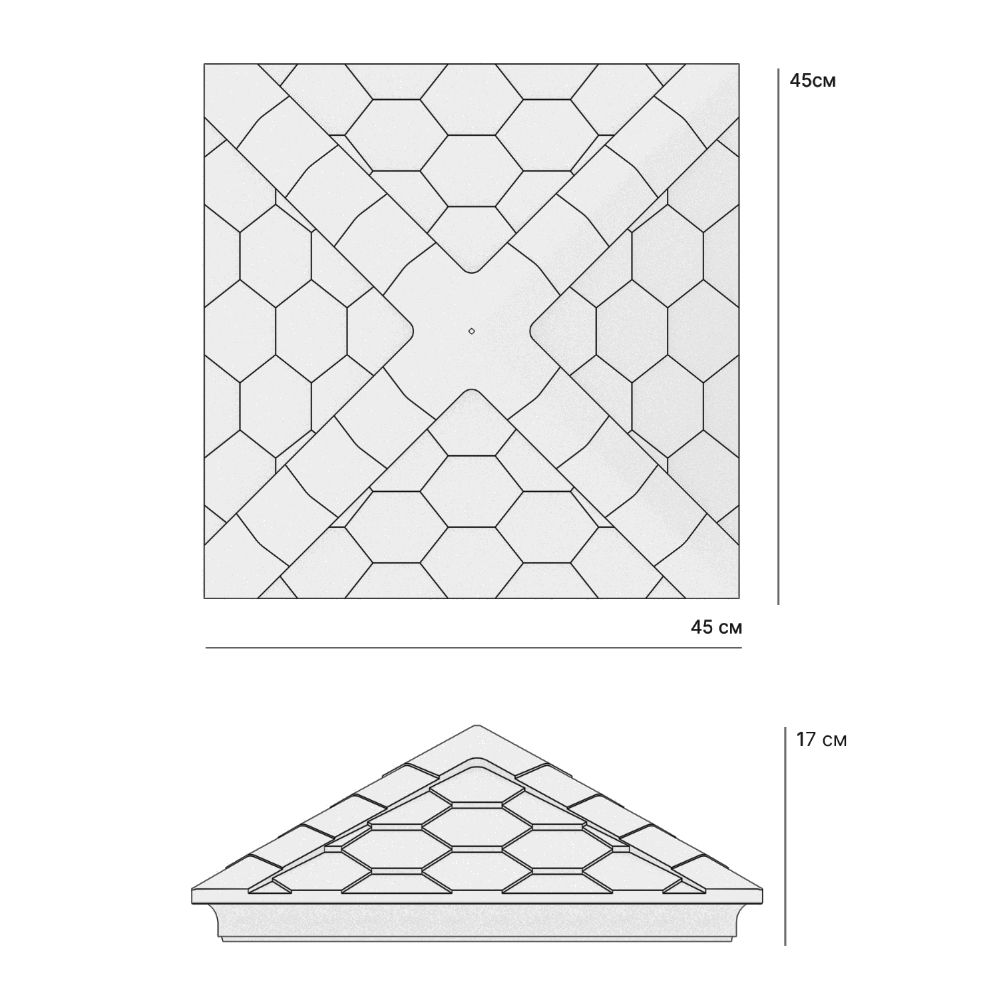 Колпак Zking Эверест Черный на столб 1.5х1.5 кирпича (390х390мм) в Белой Калитве фото