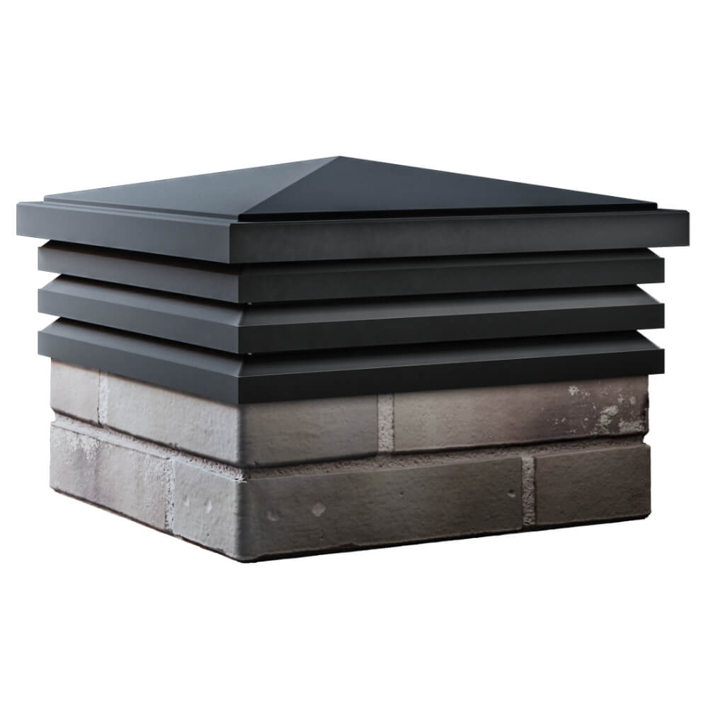 Колпак Zking Бона ХайТек Черный на столб 1.5х1.5 кирпича (385х385мм) в Белой Калитве фото