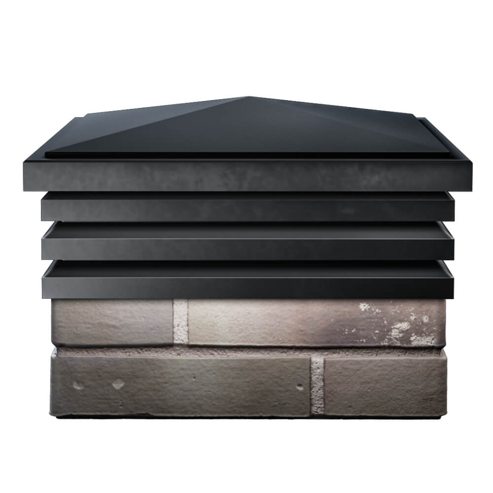 Колпак Zking Бона ХайТек Черный на столб 1.5х1.5 кирпича (385х385мм) Белая Калитва фото