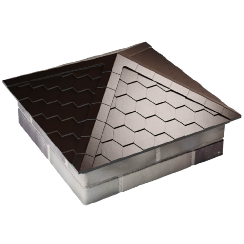 Колпак Zking Эверест Коричневый на столб 2х2 кирпича (535х535мм) Белая Калитва фото