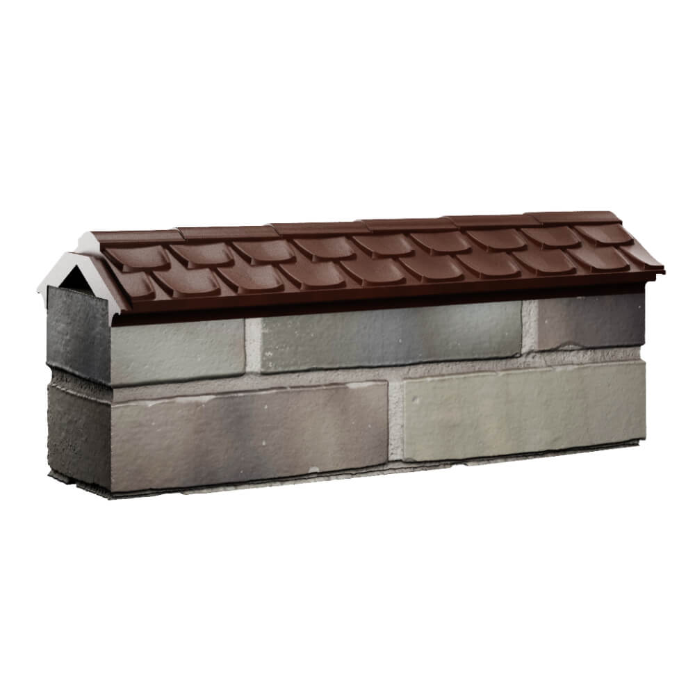 Парапет Zking Эльбрус Коричневый с посадкой на 0.5 кирпича (130мм) Белая Калитва фото