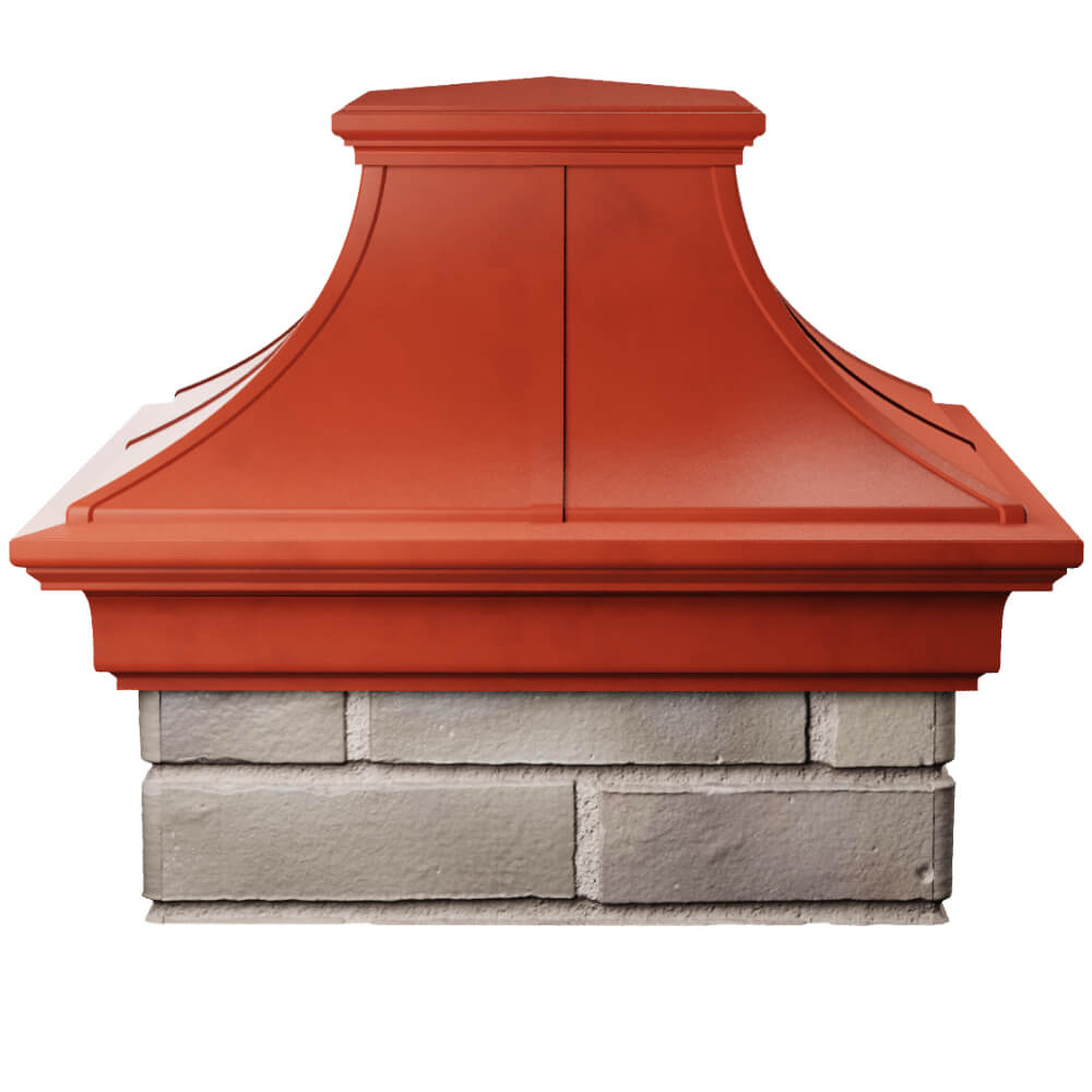 Колпак Zking Монблан Премиум Красный на столб 1.5х1.5 кирпича (385х385мм) Белая Калитва фото