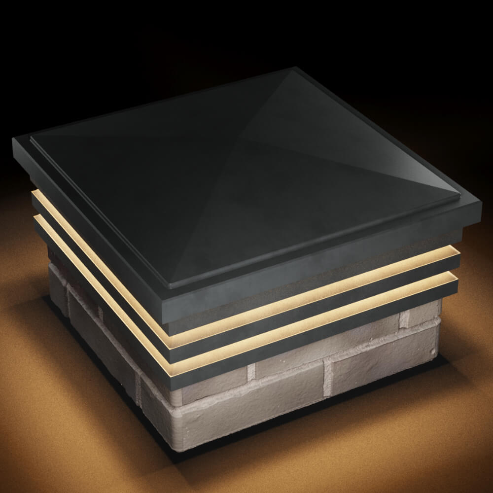 Колпак Zking Бона ХайТек Серый на столб 1.5х1.5 кирпича (385х385мм) с подсветкой в Белой Калитве фото