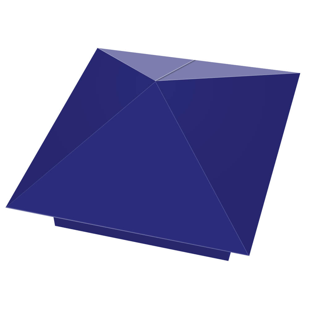 Колпак металлический 400х400мм RAL5002 Синий Ультрамарин заборный Белая Калитва фото