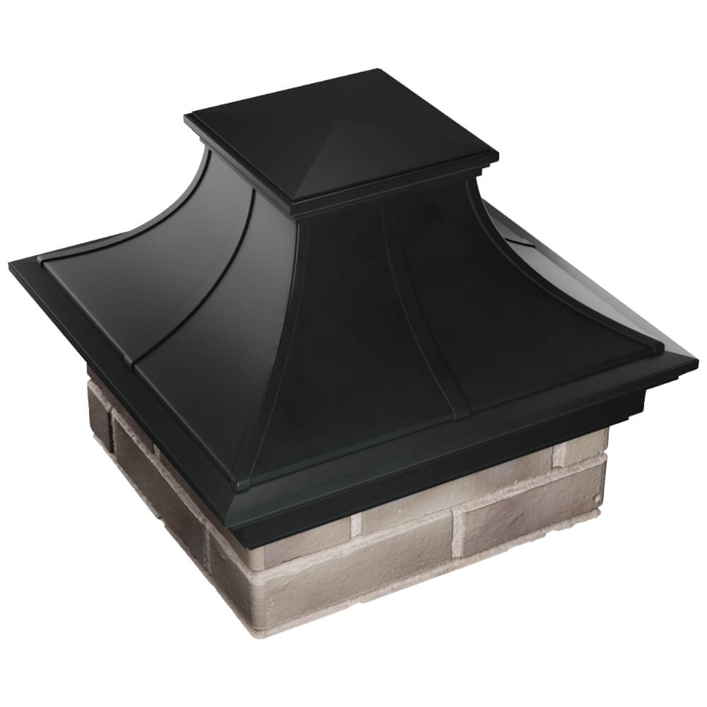Колпак Zking Монблан Премиум Черный на столб 1.5х1.5 кирпича (385х385мм) в Белой Калитве фото