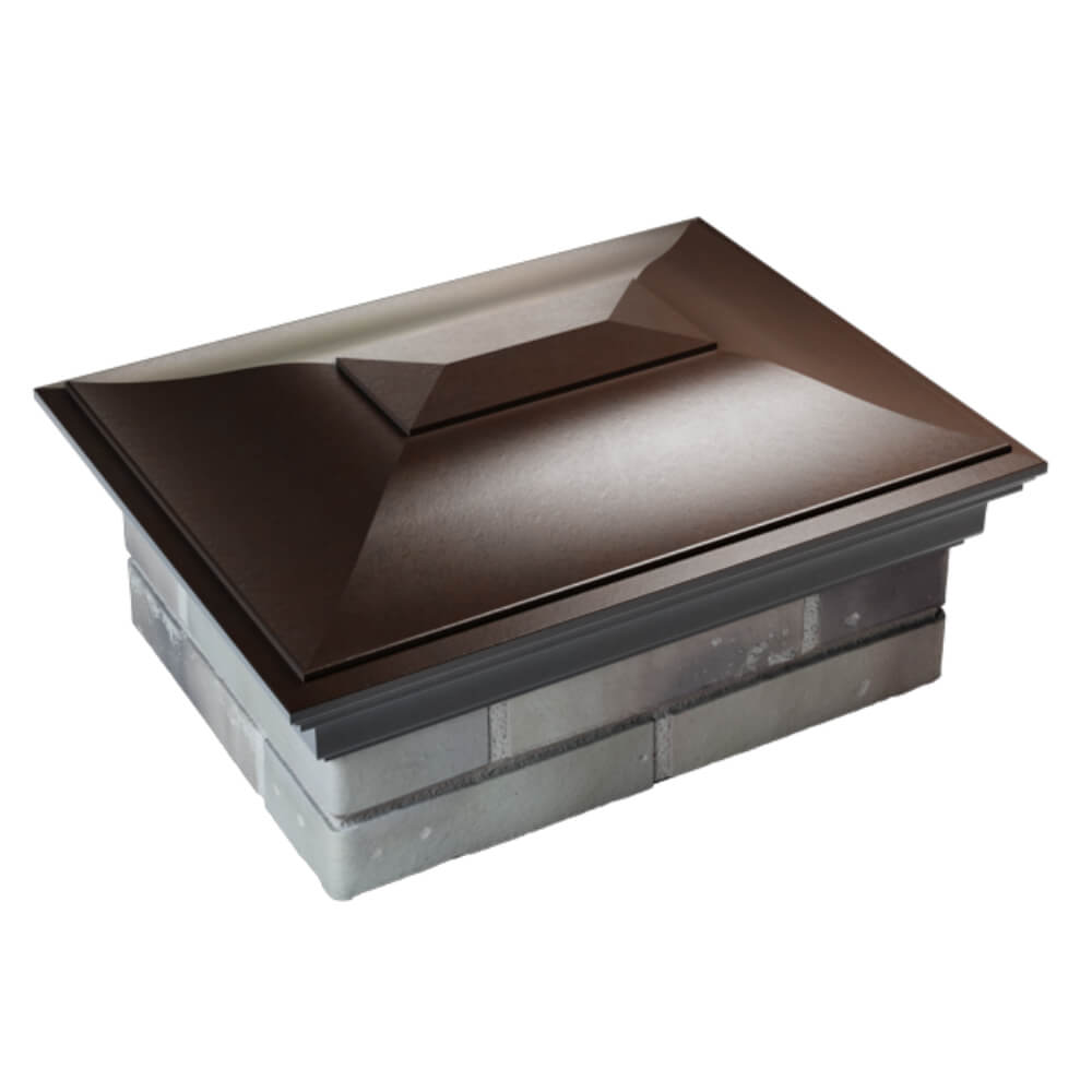 Колпак Zking Монблан Коричневый на столб 2х1.5 кирпича (515х385мм) Белая Калитва фото