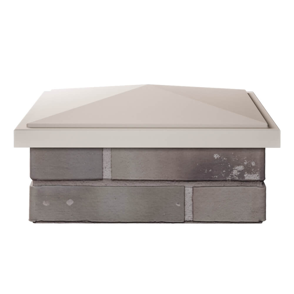 Колпак Zking БонаМоно Бежевый на столб 1.5х1.5 кирпича (385х385, 400х400мм) Белая Калитва фото