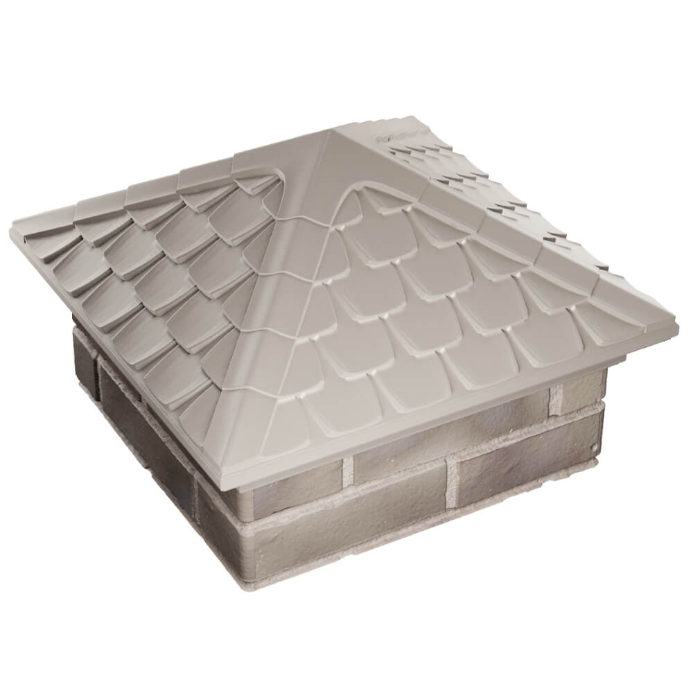 Колпак Zking Эльбрус Бежевый на столб 1.5х1.5 кирпича (385х385мм) в Белой Калитве фото