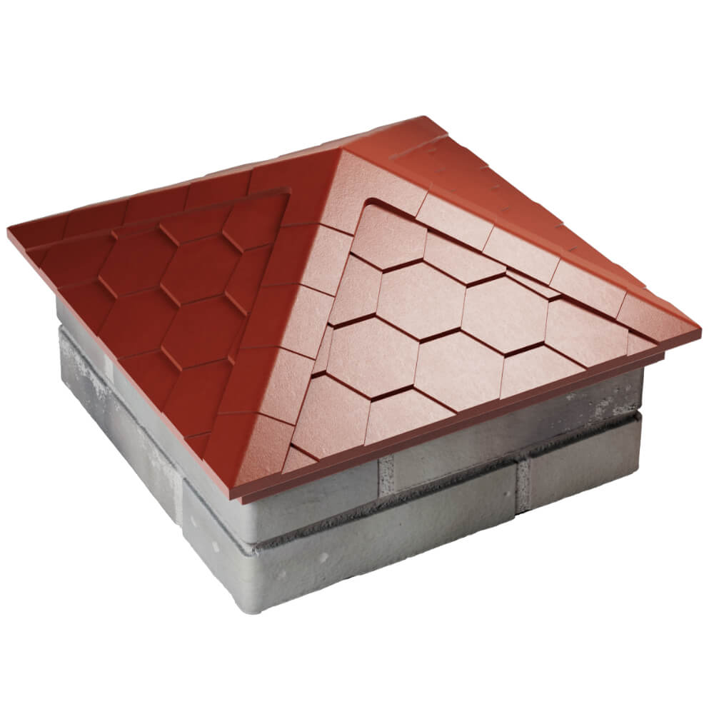 Колпак Zking Эверест Красный на столб 1.5х1.5 кирпича (390х390мм) в Белой Калитве фото