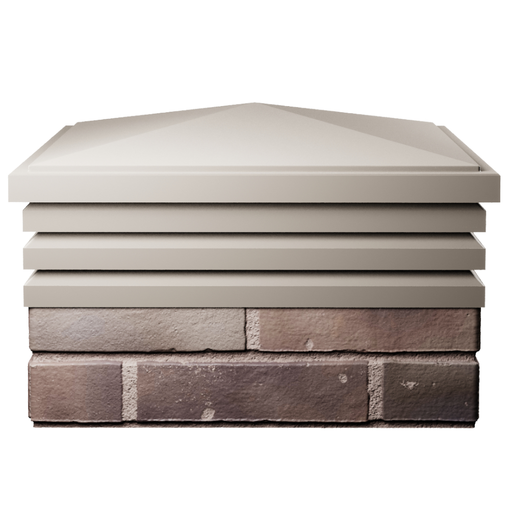 Колпак Zking Бона ХайТек Бежевый на столб 2х2 кирпича (513х513мм) Белая Калитва фото