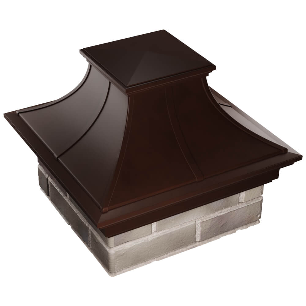 Колпак Zking Монблан Премиум Коричневый на столб 1.5х1.5 кирпича (385х385мм) в Белой Калитве фото