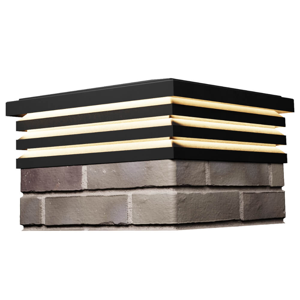 Колпак Zking Бона ХайТек Черный на столб 1.5х1.5 кирпича (385х385мм) с подсветкой в Белой Калитве фото