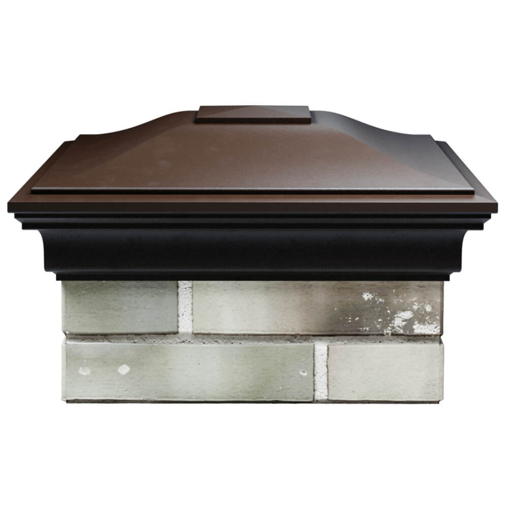 Колпак Zking Монблан Коричневый на столб 1.5х1.5 кирпича (385х385мм) Белая Калитва фото