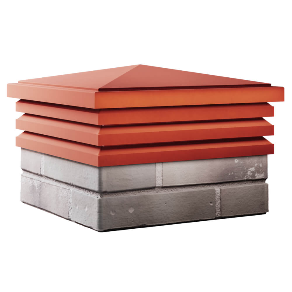 Колпак Zking Бона ХайТек Красный на столб 1.5х1.5 кирпича (385х385мм) в Белой Калитве фото