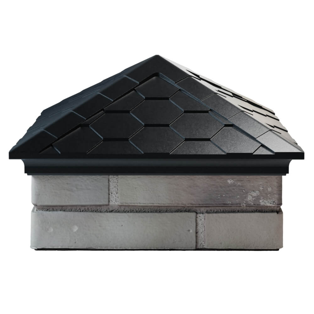 Колпак Zking Эверест Черный на столб 1.5х1.5 кирпича (390х390мм) Белая Калитва фото