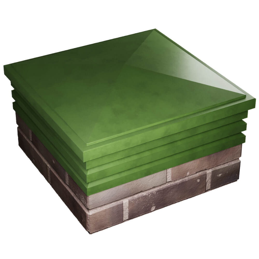 Колпак Zking Бона ХайТек Зеленый на столб 2х2 кирпича (513х513мм) в Белой Калитве фото