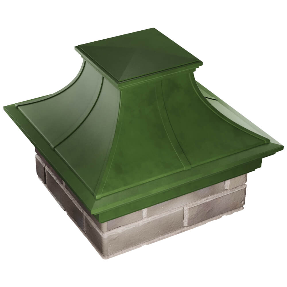 Колпак Zking Монблан Премиум Зеленый на столб 1.5х1.5 кирпича (385х385мм) в Белой Калитве фото