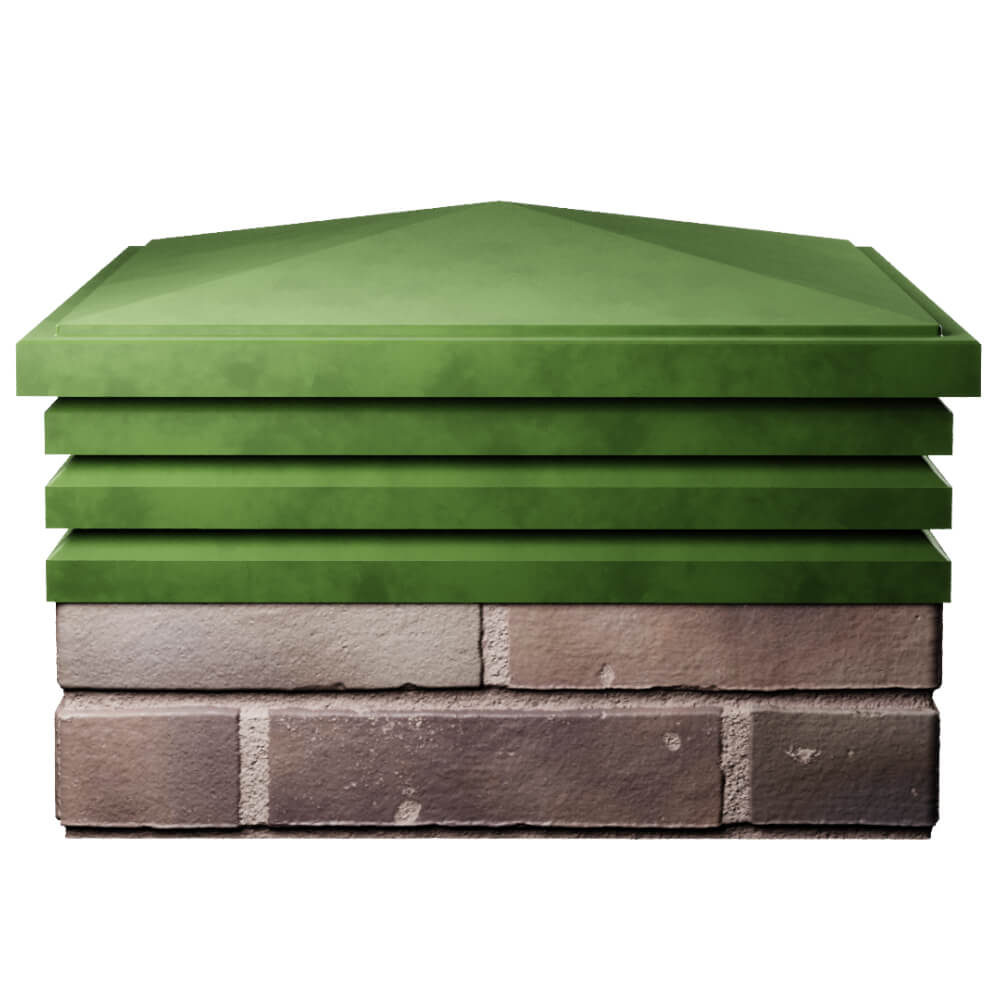 Колпак Zking Бона ХайТек Зеленый на столб 2х2 кирпича (513х513мм) Белая Калитва фото