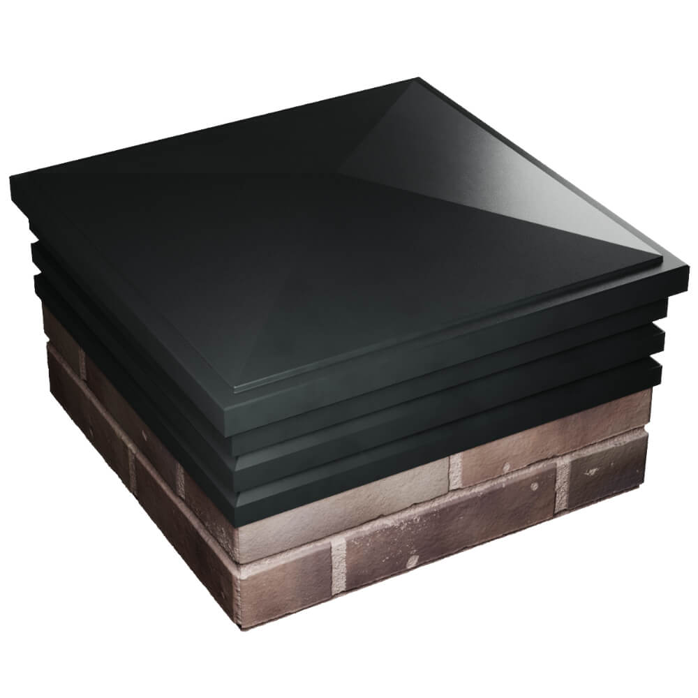 Колпак Zking Бона ХайТек Черный на столб 2х2 кирпича (513х513мм) в Белой Калитве фото