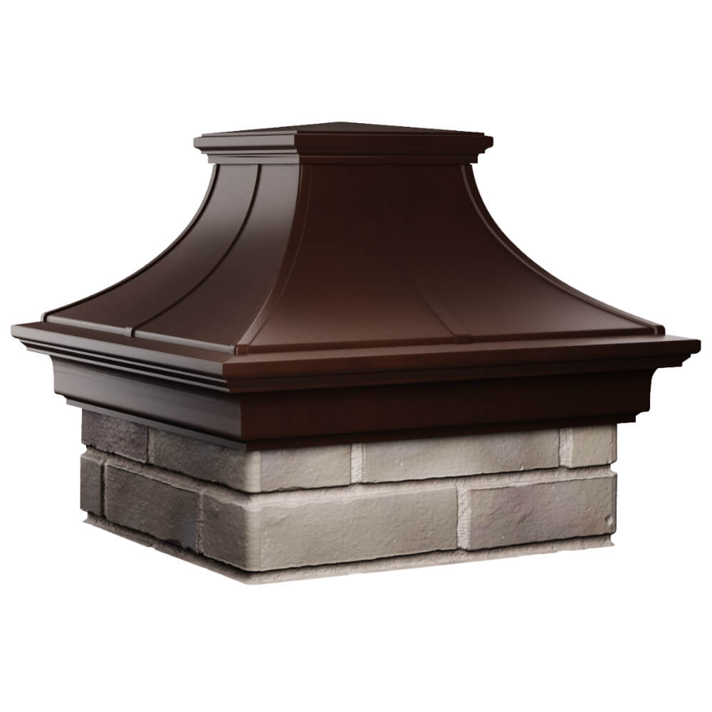 Колпак Zking Монблан Премиум Коричневый на столб 1.5х1.5 кирпича (385х385мм) в Белой Калитве фото