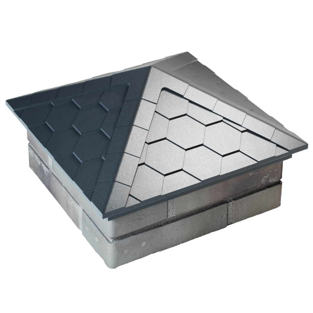 Колпак Zking Эверест Серый на столб 1.5х1.5 кирпича (390х390мм) в Белой Калитве фото