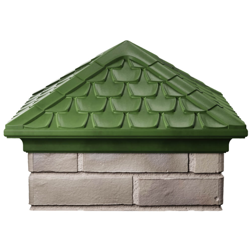 Колпак Zking Эльбрус Зеленый на столб 1.5х1.5 кирпича (385х385мм) Белая Калитва фото