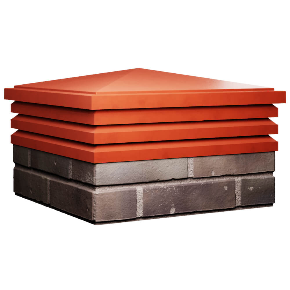 Колпак Zking Бона ХайТек Красный на столб 2х2 кирпича (513х513мм) в Белой Калитве фото