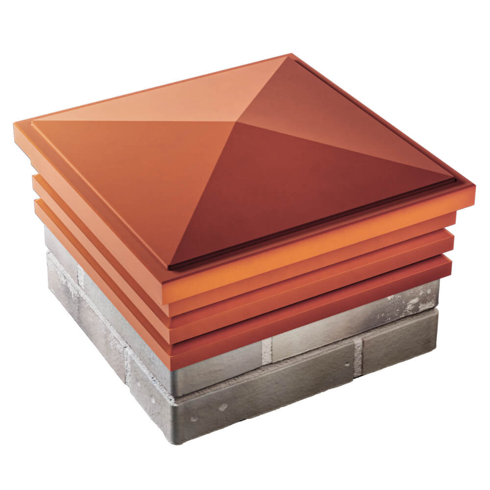 Колпак Zking Бона ХайТек Красный на столб 1.5х1.5 кирпича (385х385мм) в Белой Калитве фото