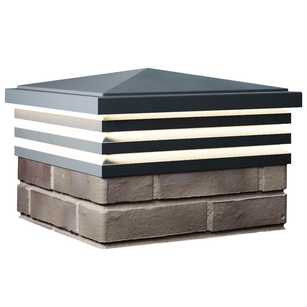 Колпак Zking Бона ХайТек Серый на столб 1.5х1.5 кирпича (385х385мм) с подсветкой в Белой Калитве фото