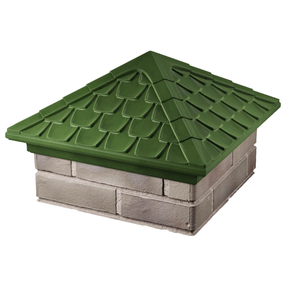 Колпак Zking Эльбрус Зеленый на столб 1.5х1.5 кирпича (385х385мм) в Белой Калитве фото