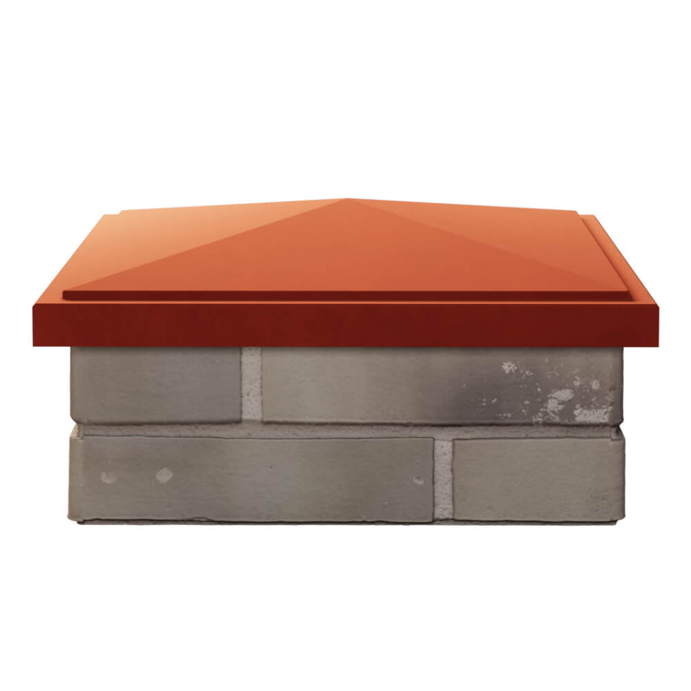 Колпак Zking БонаМоно Красный на столб 1.5х1.5 кирпича (385х385, 400х400мм) Белая Калитва фото