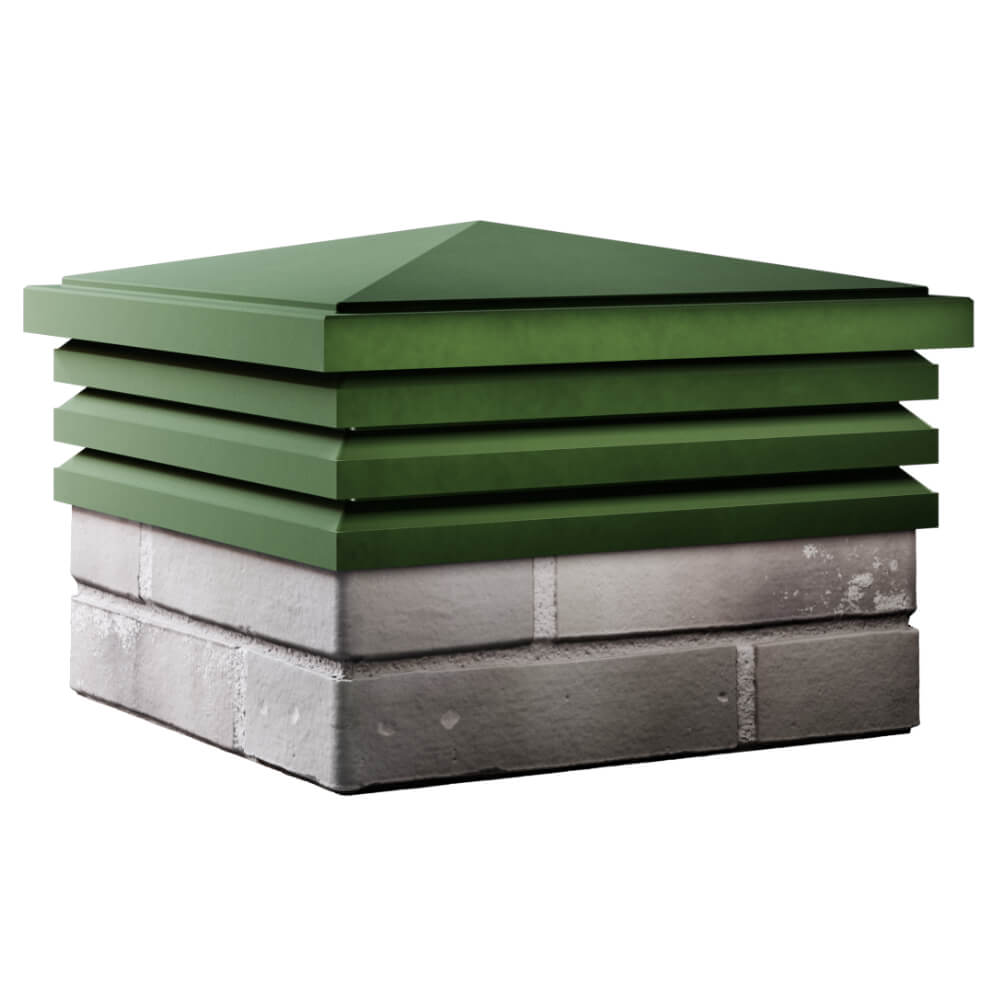 Колпак Zking Бона ХайТек Зеленый на столб 1.5х1.5 кирпича (385х385мм) в Белой Калитве фото