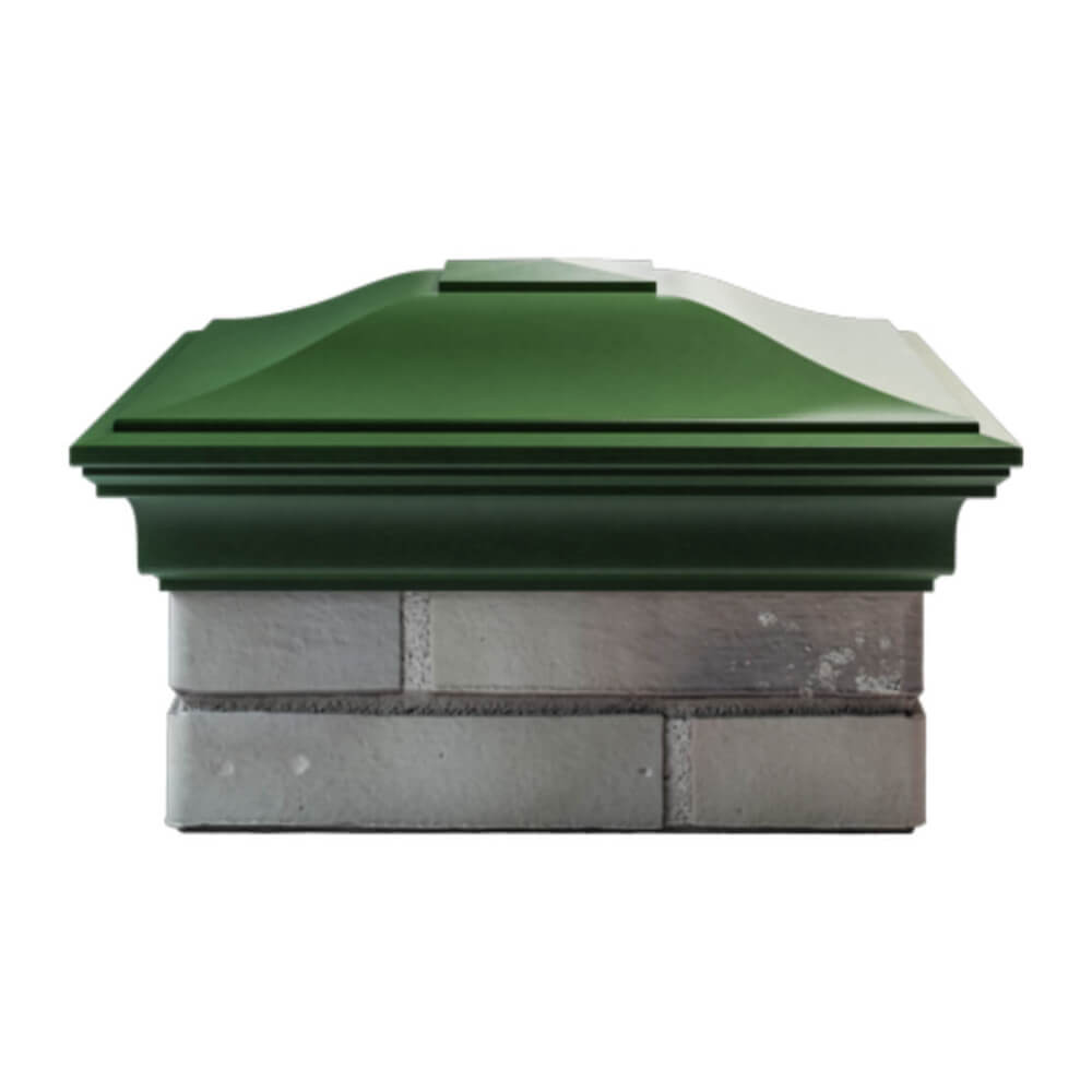 Колпак Zking Монблан Зеленый на столб 1.5х1.5 еврокирпича 0.7НФ (355х355мм) Белая Калитва фото